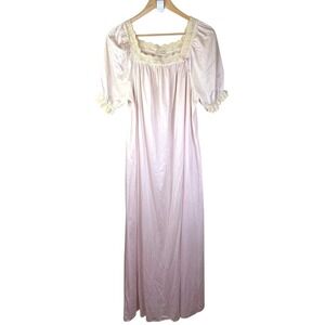 VTG Diane Von Furstenberg Vintage Nightgown Dressing Gown Medium Pink‎ Lace